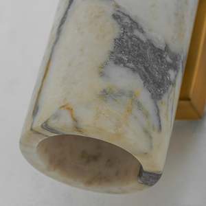 <b>Wall</b> Sconce Marble Brass Modern Luxury LED <b>Light</b> Living Room Bedside Corridor Hotel Villa Cylinder Lamp - Product Image 3