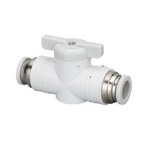 Vanne manuelle pneumatique Buc, connecteur 4 6 8 10 12 16 mm, filetage externe, en cuivre nickelé - Product Image 2