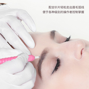 Pluma manual desechable 18U de plástico rosa para microblading, mango para tatuaje de cejas para maquillaje semipermanente - Product Image 6