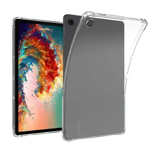 Dört köşe anti-damla Tablet Samsung kılıfı Galaxy Tab A9 8.7 inç X110 X115 saf şeffaf yumuşak TPU temizle darbeye ince