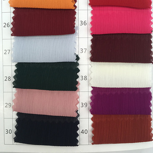 Nhà Cung Cấp Trung Quốc 100D Nhăn Voan Đồng Bằng Nhuộm 100% Polyester Xếp Li Vải Voan Cho Trang Phục - Product Image 5