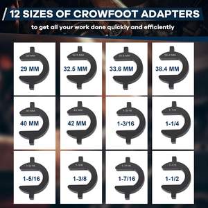 Kit d'outils de démontage/installation de bielles de <span class=keywords><strong>direction</strong></span> internes CIHOO 13 pièces, 12 adaptateurs pied-de-poule, entraînement 1/2 pouce, acier à haute teneur en carbone, rangement en plastique - Product Image 2