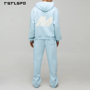 Conjunto Deportivo Informal para Hombre, Talla Grande, Color Sólido, Ecológico, 100% Algodón Orgánico, Sudadera con Capucha de Manga Larga, Primavera - Product Image 2