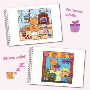 50 <b>Cute</b> Little <b>Bear</b> Sticker Set with Laser Flash Film Spiral for Children's Coloring Book - Product Image 3