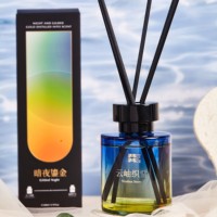 Diffuseur d'ambiance en verre dégradé parfum gardénia, vente en gros directe usine, diffuseur à bâtonnets personnalisé avec logo pour la maison