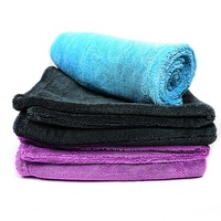 Serviette de nettoyage en microfibre torsadée à double face 60x90cm 1200Gsm pour le séchage et le lavage des voitures, absorbante, à poils torsadés