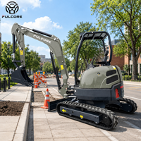 Mini-excavatrice FULCORE haute performance avec soupape de précision pour le travail de nivellement fin, sans cabine