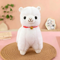 Peluche mouton shaggy Kawaii, jouet en peluche blanc doux avec bandana rose à paillettes pour filles, cadeau d'anniversaire, jouet esthétique