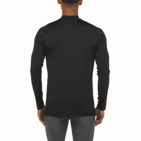 T-shirt de sport à manches longues pour homme, personnalisé, respirant, séchage rapide, en Spandex/Polyester, col montant, coupe classique, vente en gros