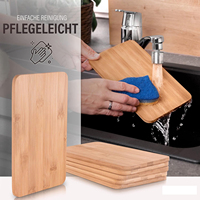 Petite planche à découper en bambou de 22x14cm, gravure personnalisée, lot de 6 mini planches à découper en bois pour petit-déjeuner, plateau de service pour repas