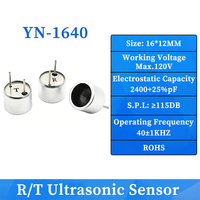Sensor Ultrasónico de Aluminio de 10MM/16MM, Transductor, Microtransmisor/Receptor de 25/40KHZ, Medidor de Distancia, Repelente de Insectos y Ratones, ROHS