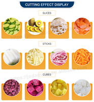 Industriële Elektrische Fruit Groente Slice Kubus Snijden Snijden Dicing Machine Aardappel Wortel Banaan Chips Cutter Slicer Dicer