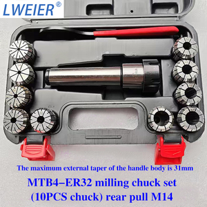 ชุดหัวจับดอกกัดมอร์ส LWEIER สำหรับเครื่องกัด MT3/4/5 พร้อมหัวจับแบบ Morse Taper ER32 เหมาะสำหรับเครื่องเจาะและเครื่องกัด - Product Image 6