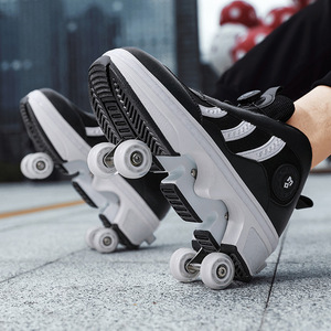 Dingjian Four Wheel Roller Skates High Top Breathable Mesh Upper Men Women Skateboarding Shoes - Product Image 2