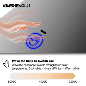 1A 12V 12W <span class=keywords><strong>LED</strong></span> ánh sáng gương một màu CCT Bộ nhớ cử chỉ cảm biến sóng tay chuyển đổi với nguồn điện cho gương phòng tắm - Product Image 2