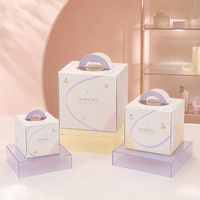 Cajas de Pastelería Desechables con Logotipo Personalizado al por Mayor, Cajas para Pasteles con Ventana, Empaque de Papel Kraft, Cajas de Panadería Blancas Altas Personalizadas