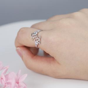 925スターリングシルバーケルトノットプロミスリングエタニティウェディングバンドリング - Product Image 5