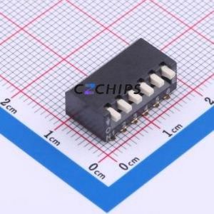 DSPV06LSGET DIP Switch SMD-12P,9x16.6mm Switch Piano Key Single Pole Single Throw 6 Gull Wing Type - Product Image 1
