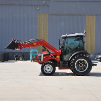 Traktor Kompak 4x4 50hp 70hp 80hp 100hp 120hp 180hp dengan Front End Loader dan Backhoe Harga untuk Pertanian