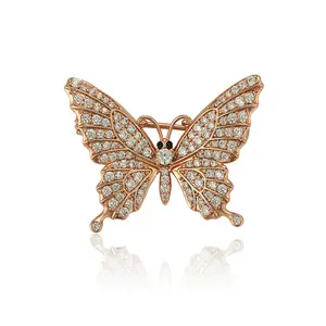 Butterfly Full Diamond Rose Gold Brooch, Exquisite и Elegant, Xuping Jewelry, Classic Design, 151