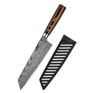 Ensemble de 6 couteaux cadeaux, motif laser Damas, lame tranchante, acier inoxydable 5Cr15mov, couteaux de cuisine <span class=keywords><strong>japonais</strong></span> de chef avec étui - Product Image 5