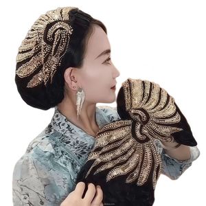 YASEEN Foulard plissé de style ethnique indien, de haute qualité, vintage, à motif trèfle à quatre feuilles et dorure à la feuille d'or - Nylon respirant et écologique - Product Image 4