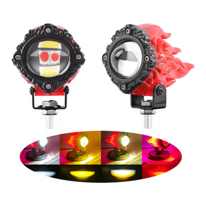 12V 24V voiture moto projecteur blanc jaune LED brouillard conduite lumière avec <span class=keywords><strong>Devil</strong></span> Eyes 3500K 4500K 6500K Moto éclairage pièces - Product Image 1