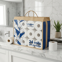 Papier toilette Langqiao doux et écologique 1 à 4 plis, impression personnalisée, rouleaux de papier hygiénique pour salle de bain, service de livraison rapide, vente en gros directe usine