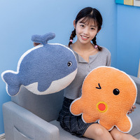 Vie marine baleine pingouin sceau pieuvre oreillers en peluche Kawaii peluche ushion Animal de mer peluche animaux en peluche oreillers en peluche