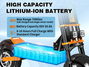 2026 10000W Dual Suspension Aluminum Scooter Seat 40Ah Lithium Battery 200kg Sensor 120KM Range Waterproof - Product Image 4
