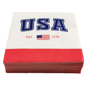 Servilletas de Papel Biodegradables Modernas de 3 Capas con la Bandera Americana, Personalizadas para Cócteles, Patrióticas, Día de los Veteranos, Día de las Elecciones, 4 de Julio, Día de la <span class=keywords><strong>Independencia</strong></span> - Product Image 6