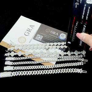 Bracciale a Maglia Cubana Ghiacciata Hip Hop da 8mm in Argento Massiccio 925 con Design a Cuore Personalizzato e Diamanti Moissanite VVS, Collana di Alta Gioielleria da Donna - Product Image 5