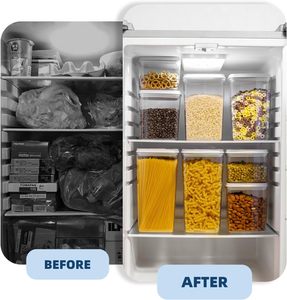 Clear Large Capacity Airtight Kitchen Canisters Plastic Cereal Storage Containers <b>with</b> <b>Lids</b> for Dry Food <b>Small</b> Size Kitchenware - Product Image 4