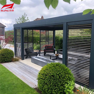 Moderne Aluminium-Motorisierte Lamellen-Dachpergola für Restaurants, Sonnenschutz-Pavillon, Bioklimatische <span class=keywords><strong>Pergola</strong></span> für Garagen - Product Image 3
