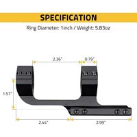 Support de lunette de chasse Cvlife Cantilever à double anneau décalé en aluminium monobloc