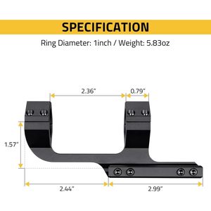 ขายึดกล้องเล็งแบบคานยื่น Cvlife แบบออฟเซ็ต วงแหวนคู่ อลูมิเนียมชิ้นเดียว สำหรับล่าสัตว์ - Product Image 6