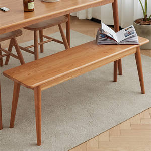 Banc long en bois massif, bois de cerisier, design moderne minimaliste, meubles de salle à manger, design durable - Product Image 1