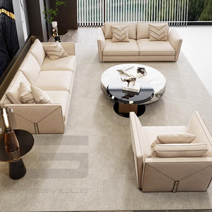 Canapé modulaire en cuir de haute qualité, design luxueux, unique et confortable, pour villa et maison - Product Image 3