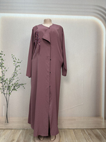 Vestido Abaya Musulmán Moderno y Elegante 2026, Diseño Original (ODM), Rayón, Casual, Largo hasta el Tobillo, Manga Larga, para Mujer, Eid, Primavera, Verano