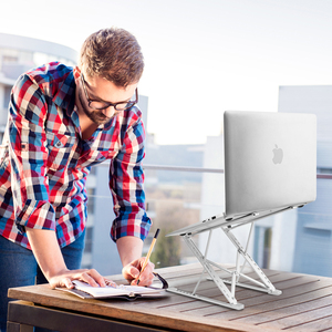 Soporte Ergonómico de Aluminio para Laptop X8, Base Elevadora para Notebook con <span class=keywords><strong>6</strong></span>+9 (<span class=keywords><strong>15</strong></span>) Ángulos Ajustables, Soporte para Computadora con Altura Ajustable para Trabajo de Oficina de Pie - Product Image 4