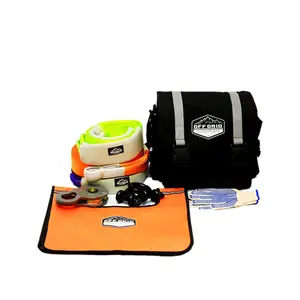 Vehicle Emergency Towing and Recovery Strap Kit Off Road Truck Tree Winch Extension Snatch Tow Rope Straps Storage Bag