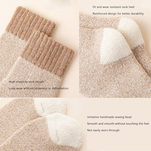 <span class=keywords><strong>Chaussettes</strong></span> de compression 100 % laine pour femmes, <span class=keywords><strong>chaussettes</strong></span> de <span class=keywords><strong>ski</strong></span> chaudes en laine mérinos lourde pour l'hiver, personnalisables avec motif imprimé et logo sur le corps et le bordure. - Product Image 3