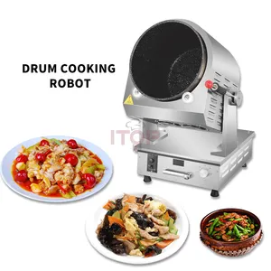 Groente Drum Zelf Koken Machine Ei Wok Roterende Koekenpan Nieuwe Trends Restaurant Keuken Wok Robot Gebakken Rijst Machine