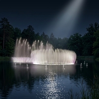Fuente Flotante Moderna para Paisajes Urbanos, Sistema de Agua Danzante para Exteriores, Cascada Decorativa