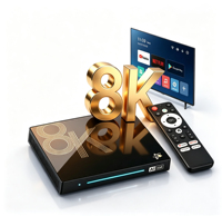 Boîtier TV Android 14 H96 MAX M9S avec puce RK3576, 8 cœurs, 8K, 4G, 8 Go RAM, 32 Go/128 Go ROM, double Wi-Fi, Gigabit Ethernet et télécommande vocale