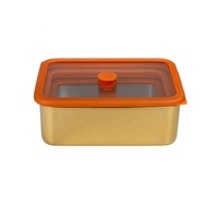 Boîte à lunch écologique en acier inoxydable avec couvercle en verre, hermétique, durable, anti-fuite, idéale pour le travail, l'école ou les voyages