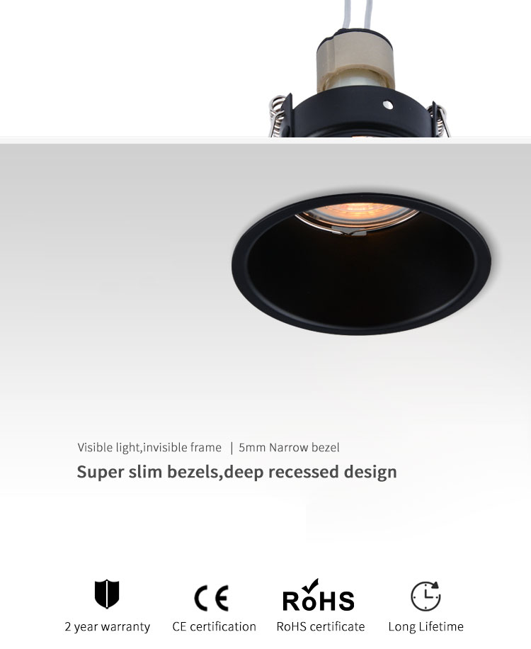 Indoor Led Recessed Downlight Fitting GU5.3 72mm Adjustable Led Spot Downlights