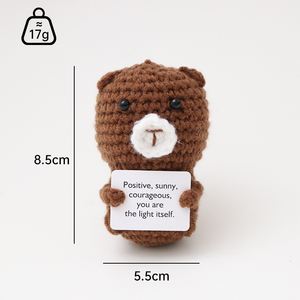 ตุ๊กตาถักโครเชต์รูปแมวขายส่ง ตุ๊กตาหมีอาร์ตเดโคแสดงอารมณ์บวก ของเล่นงานฝีมือจากผ้าและสิ่งทอ ของเล่นเย็บปักถักร้อยสำหรับเด็ก - Product Image 5