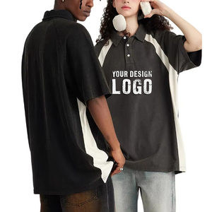 Camiseta de Hombre con Logotipo Personalizado, 285g, Cuello Solapa en Color de Contraste, Lavada, Estilo Casual, Hombros Caídos, Media Manga, Tipo Polo - Product Image 2