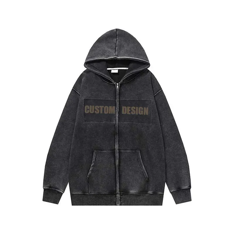 Üretici ağır baskı pamuk boy boş Vintage Distres boş hoodies yüksek kaliteli streetwear hoodies